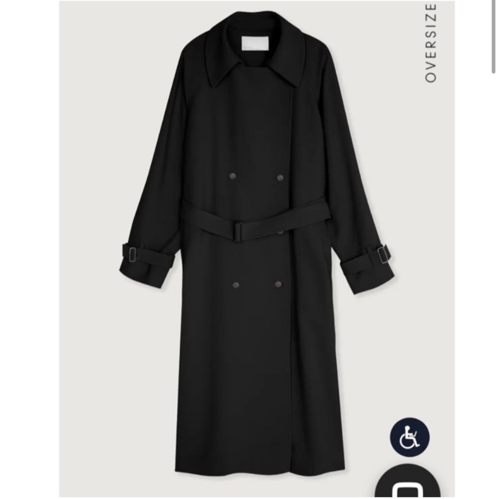 Oak + Fort Oversized Trench Black Small